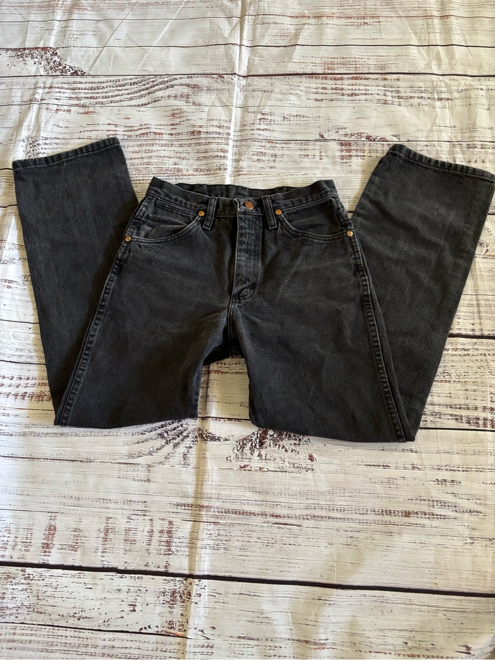 Wrangler Men’s Black Slim Straight Jeans